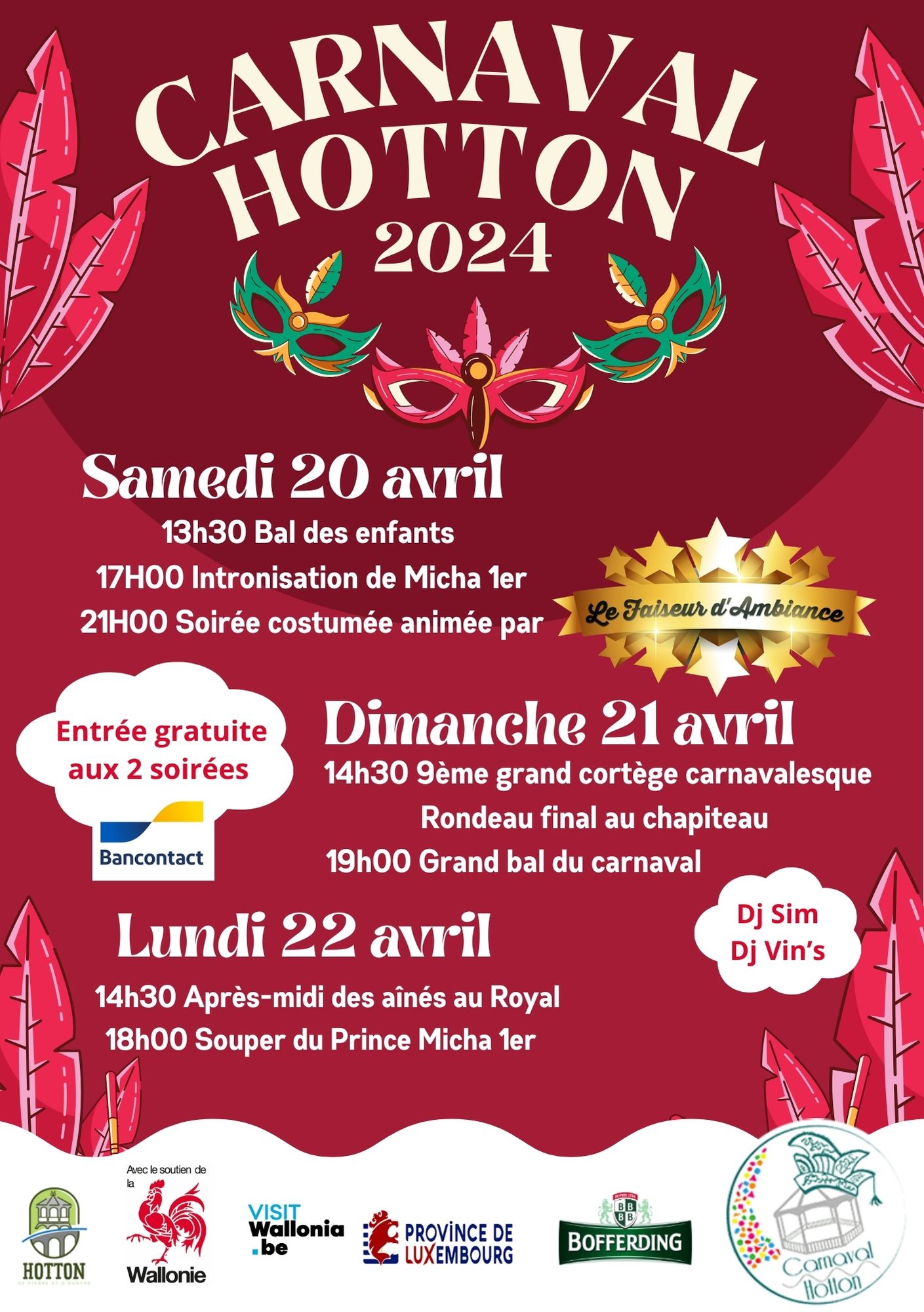 Agenda 2024 du Carnaval de Hotton
