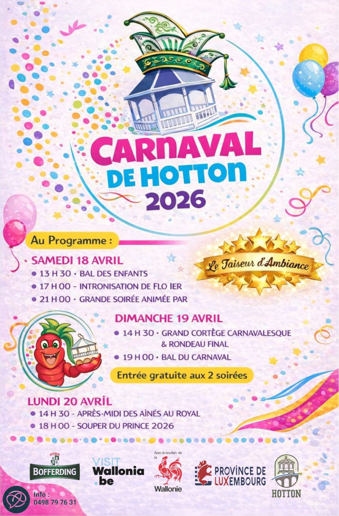 Agenda 2024 du Carnaval de Hotton